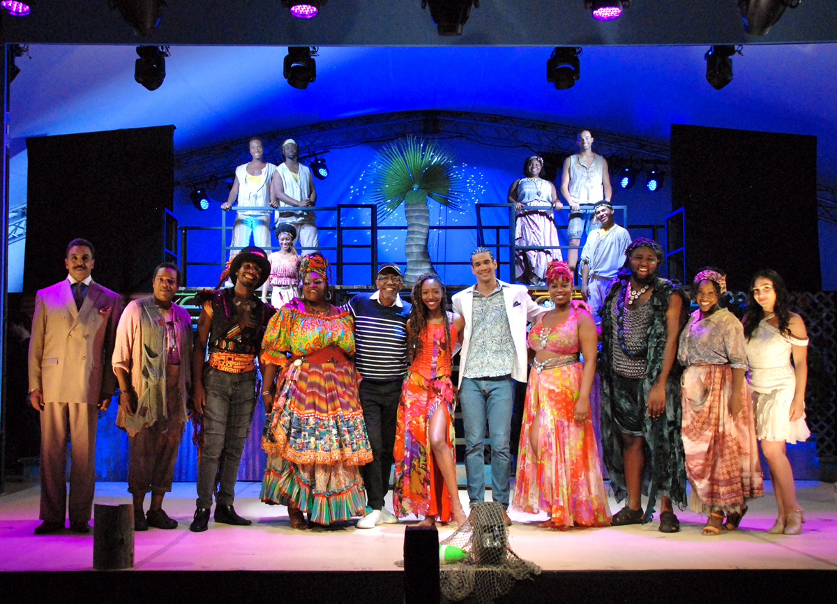 Cast Photo Once On This Island with George Faision (Center)